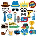 Kit di accessori per foto festa del papà con cravatte, cappelli e cartelli Best Dad Ever - Tema Festa del Papà (L-00117)
