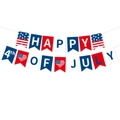 Deko-Banner zum 4. Juli, USA Unabhängigkeitstag Girlande in Rot Weiß Blau mit Sternen - Happy 4th of July Buchstaben Banner (L-00123-1)