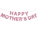 Happy Mother's Day floral banner decoration with pink and red flowers for party setup - Mother's Day Floral Letter Style (L-00126)
