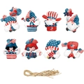 8pcs 4th of July Gnome hanging ornaments set with twine for Independence Day party decor - 16Pcs Set (L-00120)
