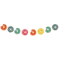Striscione per feste a forma di ciambelle colorate in tonalità pastello vivaci - Striscione Ciambella (J-0217-3)