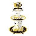 3-tier graduation cupcake stand with So Proud of You topper and gold glitter finish - Cake Stand Set (L-00112)