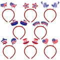Set aus 8 patriotischen Haarbändern zum 4. Juli mit US-Flaggen- und Sternenmuster - Gemischte Stile zum US-Unabhängigkeitstag / Mehrteilige Kollektion