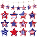 Lot de pendentifs étoiles patriotiques drapeau américain pour déco fête nationale - Décorations Suspendues Étoile Jour Indépendance USA