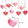 Pink watercolor heart swirl decorations for Valentine's Day party wedding ceiling decor - Heart Spiral Style (J-0162)