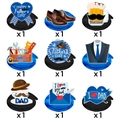 Father's Day party prop set featuring blue tie and tuxedo cardstock decorations - Spiral Hanging Decorations (Y-00225-1)