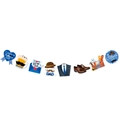 Father's Day party decorations set with blue suit and beer mug banner hanging swirls - Father's Day Accessory Banner (Y-00225-3)