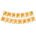 Lebhaftes Happy Birthday Banner Set im Orangen-Thema mit handgemalten Zitrusfrüchten - HAPPY BIRTHDAY Buchstaben Banner