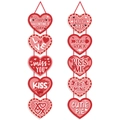Herz-Türhänger zum Valentinstag in Rot und Rosa mit romantischen Sprüchen für Partys - Türhänger-Set (J-0161)