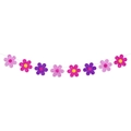 Striscione con fiori glitterati rosa e viola per decorazione festa della mamma - Ghirlanda di Fiori Sfumata Rosa e Viola (Y-00229-4)