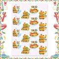 Cinco de Mayo fiesta sticker set with colorful pinatas and tacos for gift decoration - Festive Badge Round Style (J-0204-2)