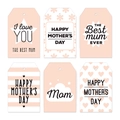 Set etichette regalo per la festa della mamma in rosa con motivi floreali e auguri - Stile Cuore Nuvola Stelle Rosa (J-0201-4)