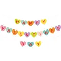 Striscione a cuori colorati Happy Valentines Day per decorazione festa romantica - Set di Banner a Cuore (Y-00041-1)