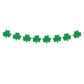 Ghirlanda di trifogli verdi scintillanti con otto foglie per decoro San Patrizio - Striscione Trifoglio (L-0099-2)