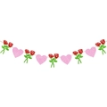 Glittery rose and pink heart banner for Valentine's Day party and anniversary decoration - Rose and Heart Banner
