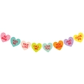 Ghirlanda di San Valentino con cuori colorati e scritte rosse su sfondo bianco - Banner con Messaggio di Confessione del Cuore (Y-00041-2)