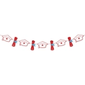 Nursing graduation bunting with glitter nurse caps and diploma scrolls on red string - Accessories Banner Style (Y-00215-5)