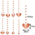 Rose gold heart hanging decorations with glitter and matte finish for weddings - Rose Gold Heart Hanging Decoration (Y-00176-2)