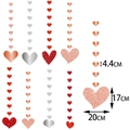 Sparkling rose gold heart garland decoration with glitter and mirror finish for weddings - Silver Heart Hanging Decoration (Y-00176-3)