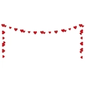 Ghirlanda di cuori rossi scintillanti per decorazioni romantiche di nozze e San Valentino - Orizzontale