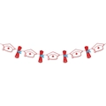 Red glitter Congrats Nurse banner with medical hats and scrolls for graduation parties - Accessories Banner Style