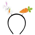 Easter bunny and carrot headband with white glitter rabbit and orange springs - Bunny & Carrot Style (Y-00204-3)