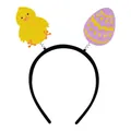 Cerchietto di Pasqua con pulcino giallo glitterato e uovo viola su molleggio - Stile Pulcino E Uovo Di Pasqua (Y-00204-5) / 1 Pezzo