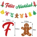 Feliz Navidad Glitzer-Banner-Set mit Lebkuchenmann und Weihnachtsbaum-Dekorationen - 2er-Set Banner (Y-00149-1)