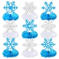 Winter snowflake honeycomb centerpiece set for Christmas party table decorations - Blue Theme