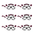 Lot de 6 lunettes de fête en papier avec drapeaux du Qatar pour fans de football - Style Qatar