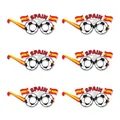 Pack of 6 Spain soccer party glasses with football frames for World Cup fans - Spain Style