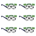 Set of 6 Brazil themed football party paper glasses with soccer ball and flag designs - Brazil Style