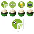 Set decorazioni per cupcake a tema calcio con testo Goal e trofeo per feste sportive - Decorazioni per cupcake a tema calcio