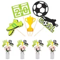 Kit décoration gâteau foot avec trophées, ballons et silhouettes goal pour fête - Football/Trophée/Tableau de bord/Joueur/Chaussures de foot
