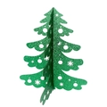 3D green glitter mini Christmas tree desktop ornament with snowflake cutouts - Green Glitter Snowflake Style (Y-00146-3)