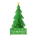 Mini green tabletop Christmas tree decor with Merry Christmas base and yellow star topper - Classic Green Tree Style (Y-00146-1)