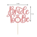 Roségold Glitzer Bride to Be Kuchendeko mit Diamantring-Design für Junggesellenabschiede - 1 Stk. Großer Tortenaufsatz