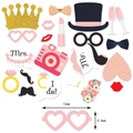 Bride to be party photo booth props set with pink and gold glitter theme decorations - Photo Booth Props Set (21pcs)