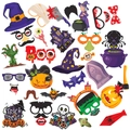 38-teiliges Halloween Fotorequisiten-Set mit Hexenhüten, Kürbissen und Grusel-Party-Deko - Halloween-Themenstil (J-0101)