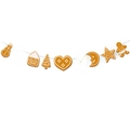 Χριστουγεννιάτικη γιρλάντα με μεπισκότα gingerbread και αστέρια σε σπάγκο - Πανό με Αξεσουάρ (J-0127-3)