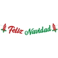 Glitzernde Feliz Navidad Girlande in Rot und Grün für weihnachtliche Partydekoration - Feliz Navidad Buchstaben-Banner (Y-00149-3)