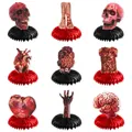 9-piece Halloween honeycomb table decor set featuring skull, heart, and severed limb patterns - Full Set (Alternative Style)