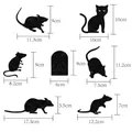 Adesivi murali Halloween con silhouette di topi e gatti neri per decorazioni spaventose - Silhouette di Gatto Nero e Topo