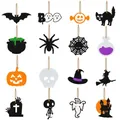 Set of 16 different non-woven Halloween hanging ornaments including ghost and pumpkin - Halloween Elements Combination Hanging Ornament (J-0117)