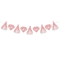 Rosa Glitzer-Banner mit Kleid- und Diamantformen für Brautparty-Dekorationen - Muster Zubehör Banner