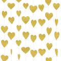 Close-up of glittery gold heart banner garland for wedding and party decoration - Glitter Gold Style