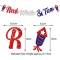 Red White and Two birthday banner with rocket design and size dimensions for celebration - Red White & Two Style