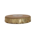 Cinta decorativa de corazones dorados con acabado metálico en rollo de cartón - Talla 10 / Dorado