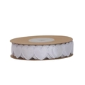 Rollo de cinta de encaje blanco con corazones bordados para flores y accesorios DIY - Talla 10 / Blanco