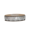 Silver metallic heart ribbon on cardboard spool for gift wrapping and DIY crafts - Silver